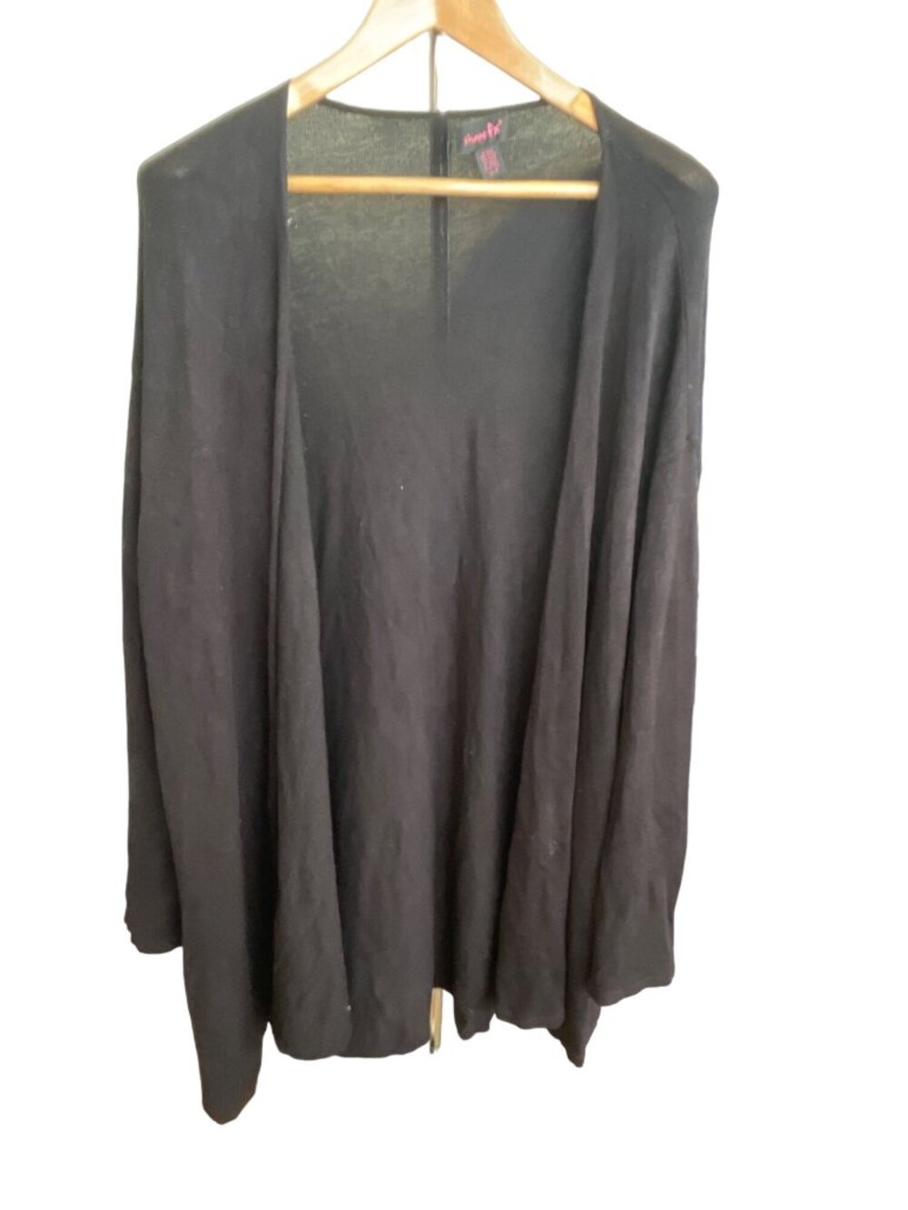 Shape FX Medium Black Long Open Knit Long Sleeve Cardigan Whimsygoth Fall